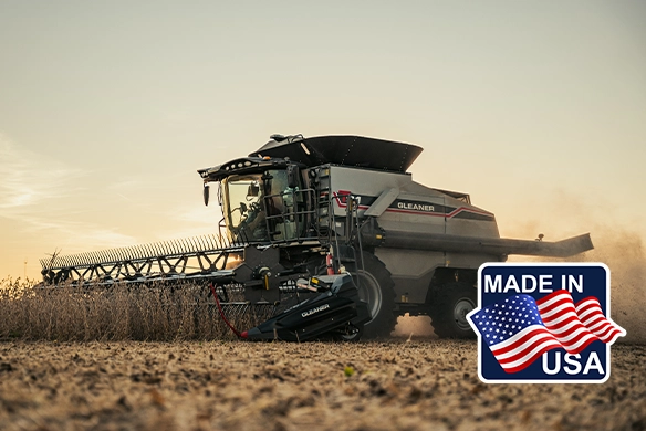 Gleaner combines and headers are proudly made in the USA.