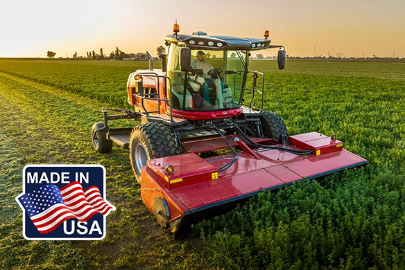 Hesston by Massey Ferguson WR Series windrowers are proudly made in the USA.