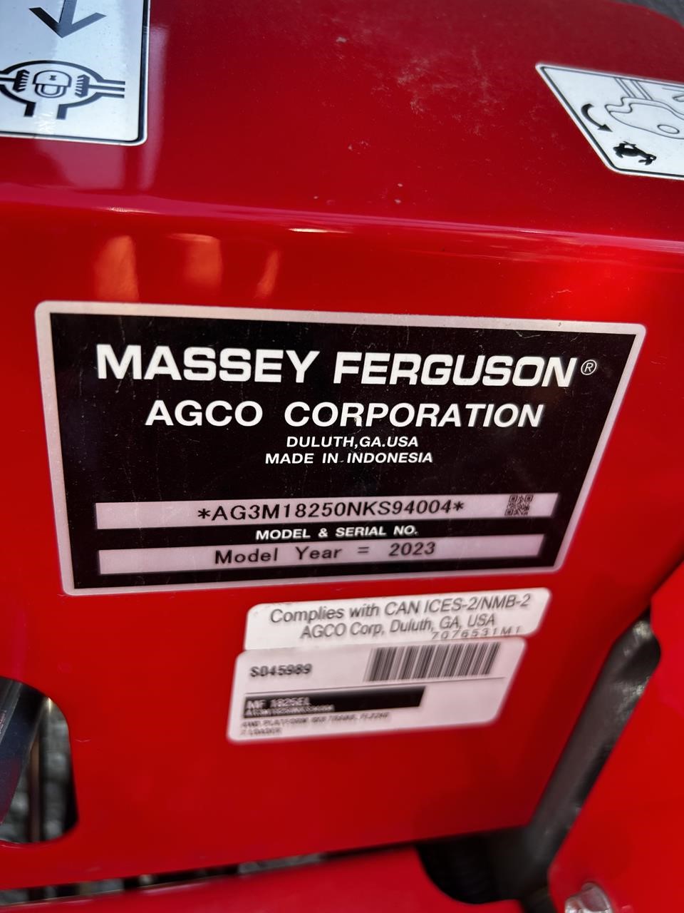 2023 Massey Ferguson 1825E