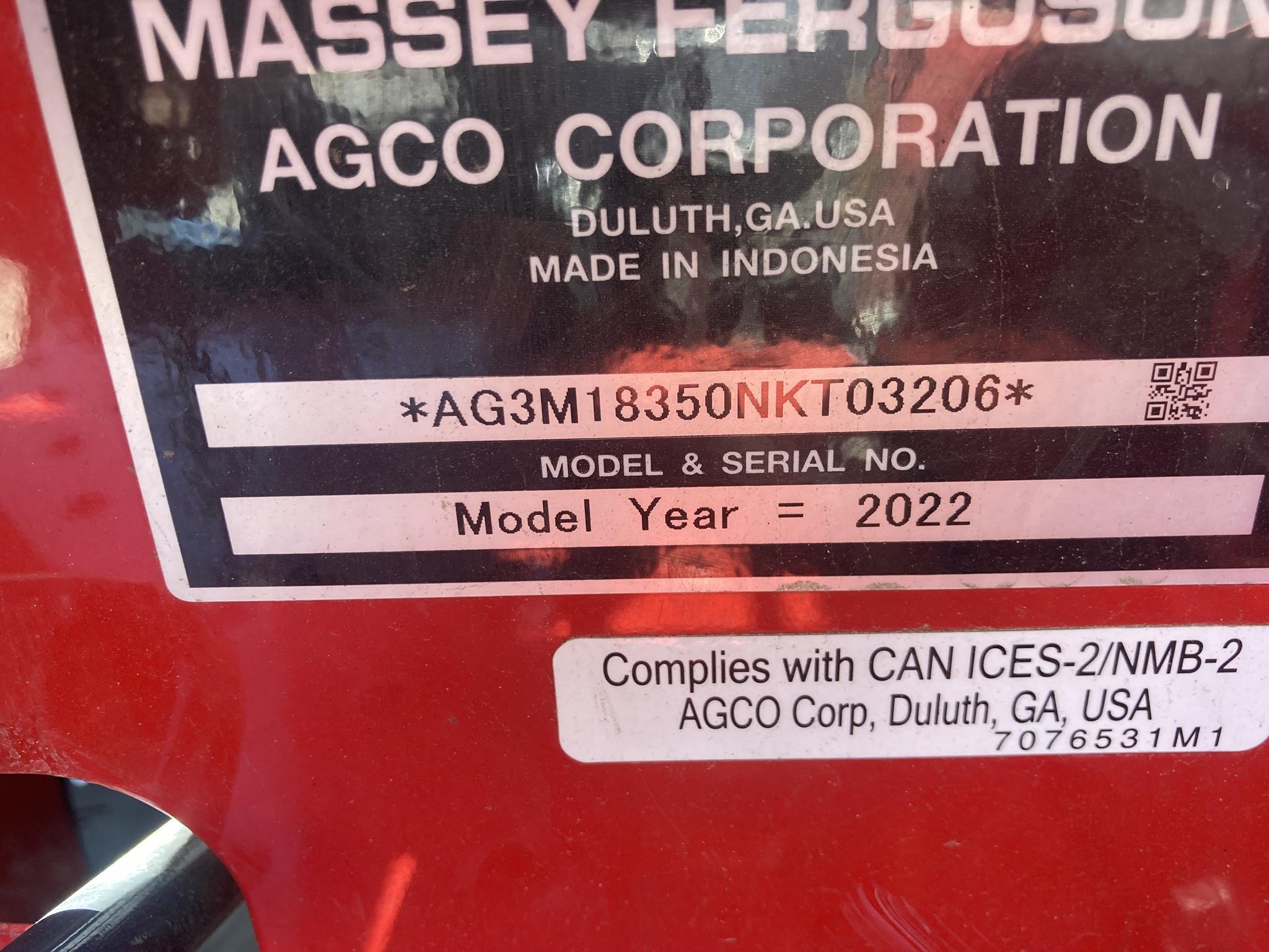 2022 Massey Ferguson 1835E