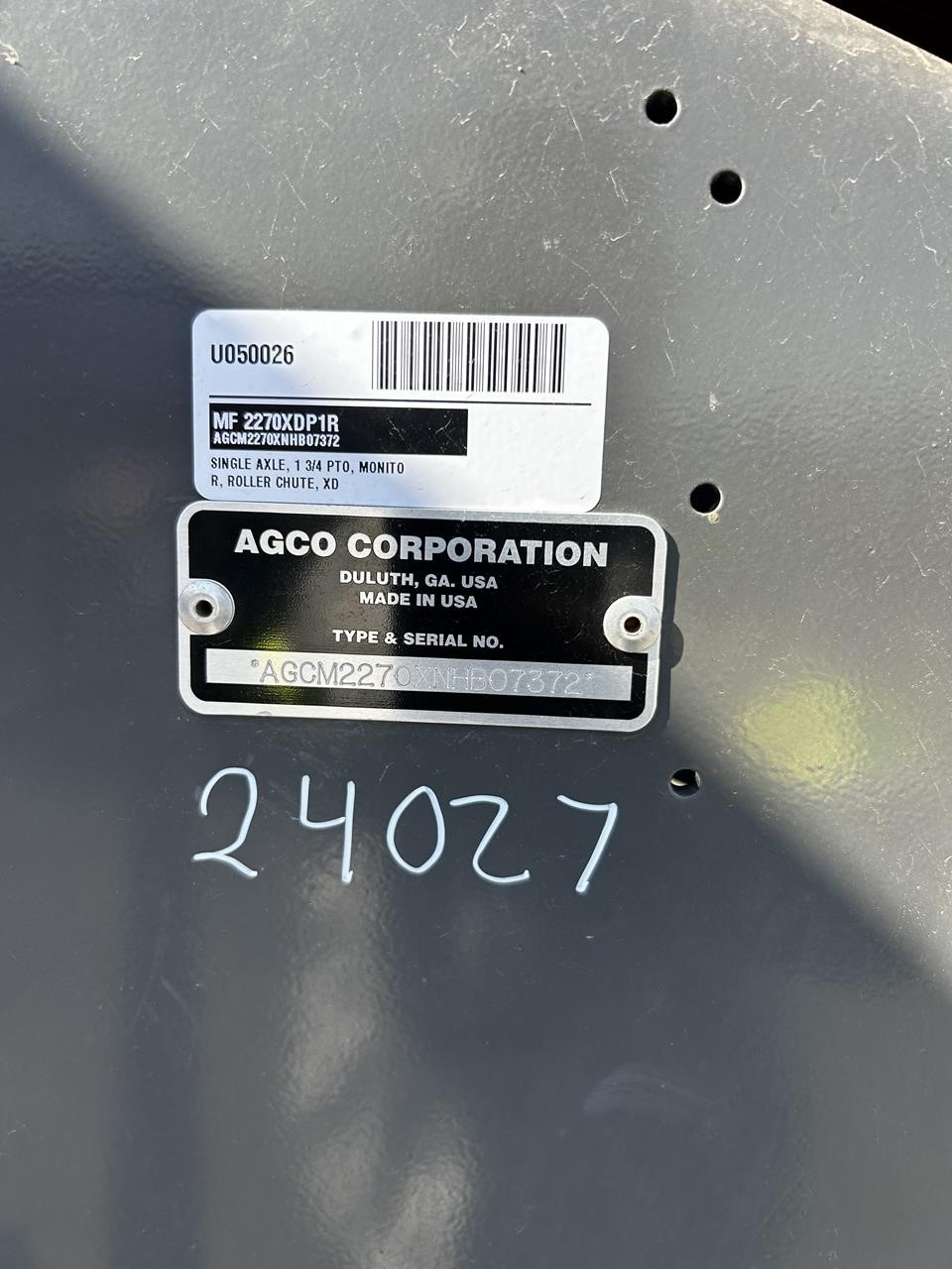 2022 Massey Ferguson 2270XD