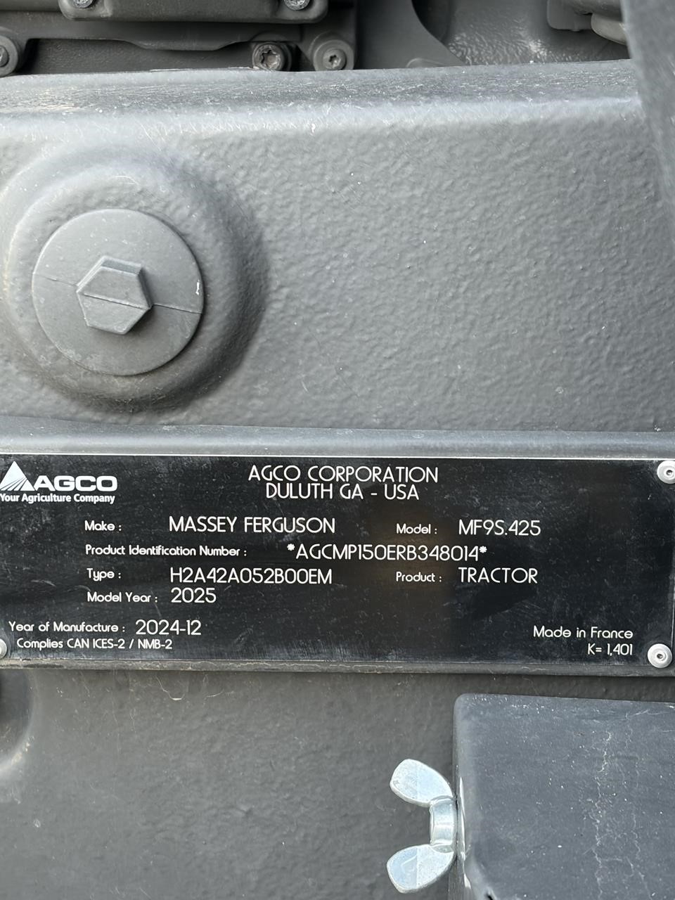 2025 Massey Ferguson 9S.425