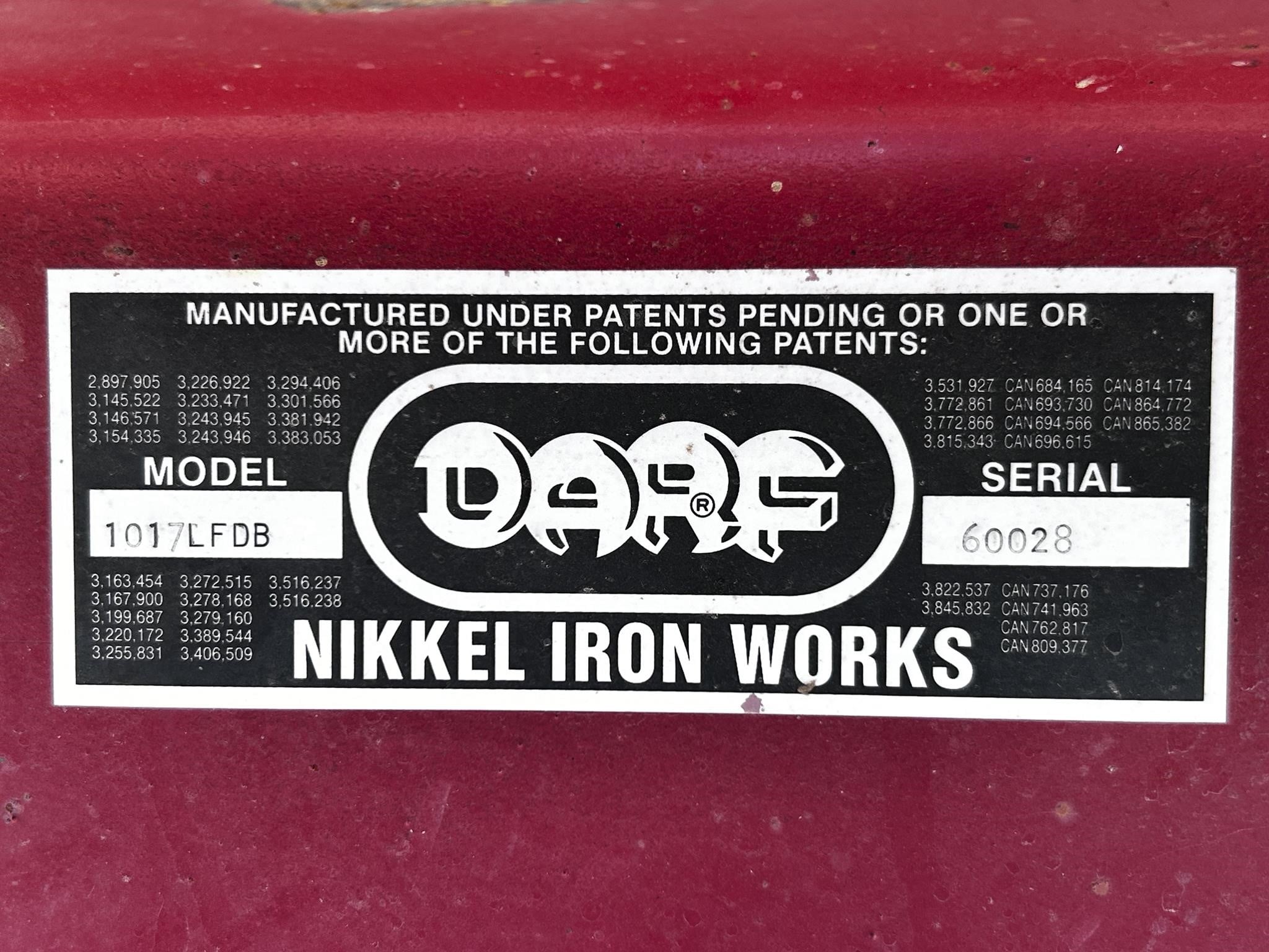 2014 Darf 1017LFDB
