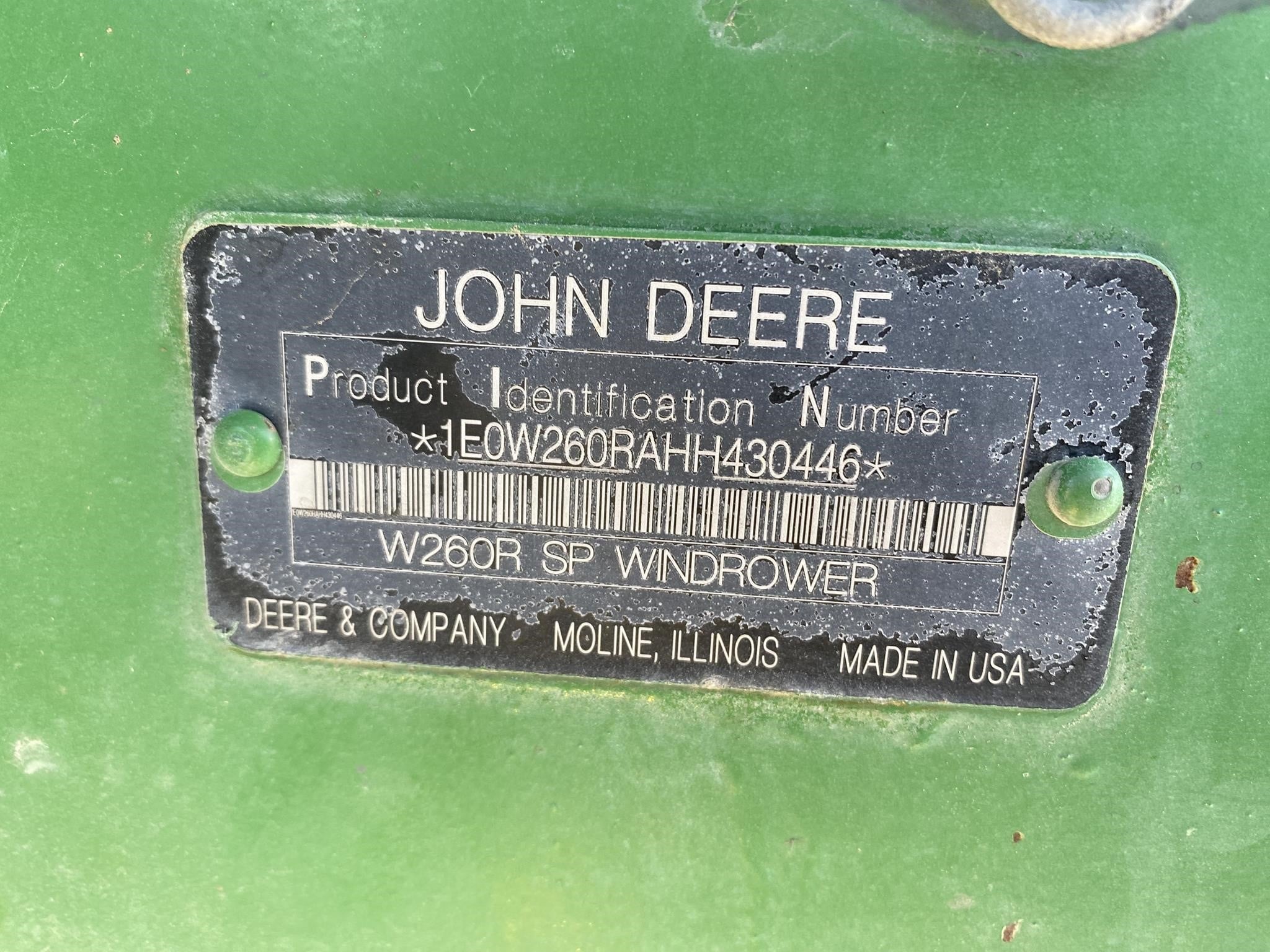 2017 John Deere W260R