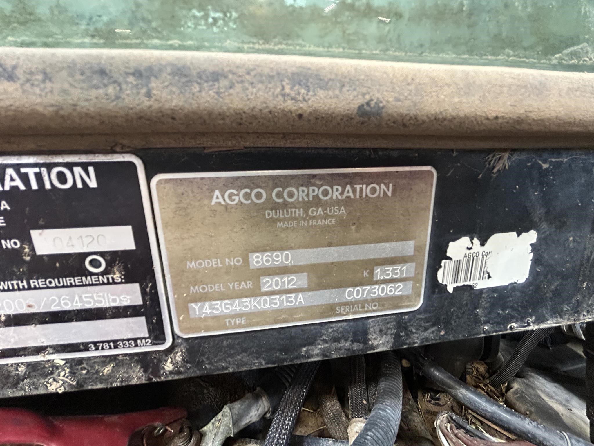 2012 Massey Ferguson 8690